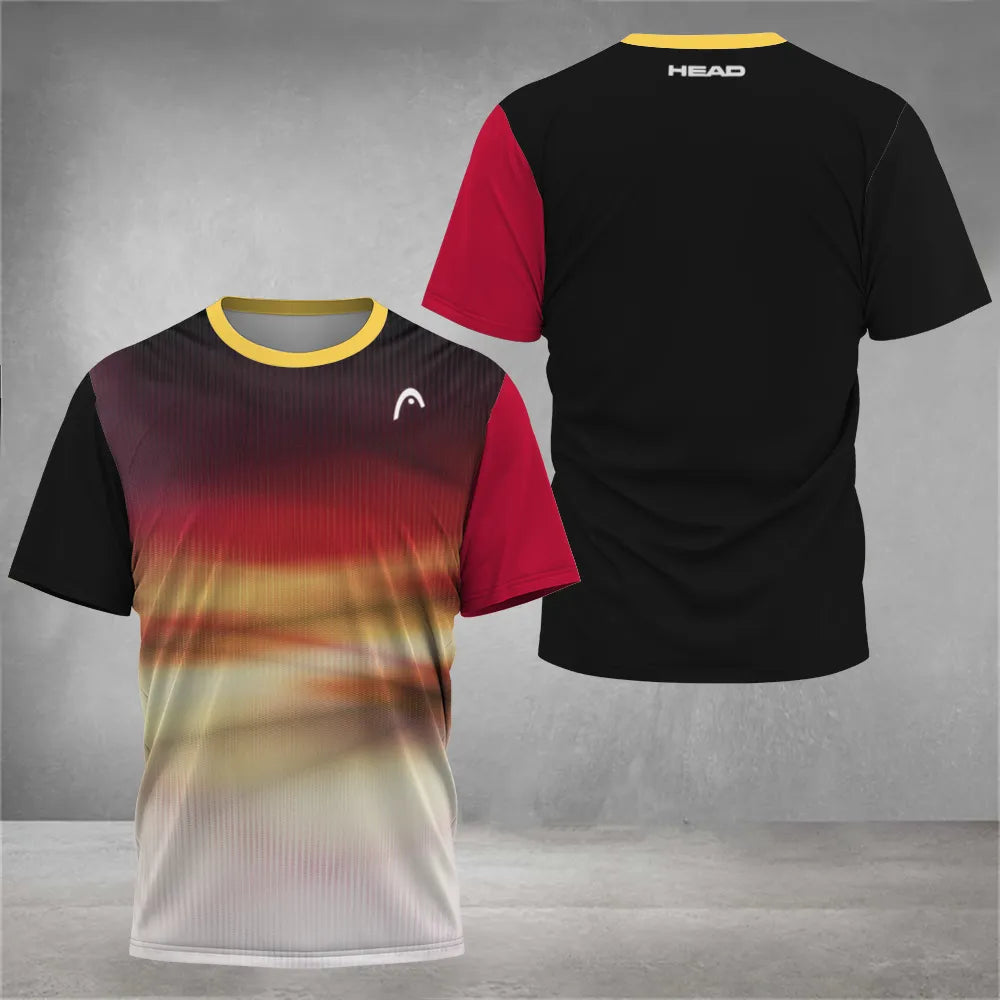 Breathable Solid Color Printed Men's Tennis Shirt