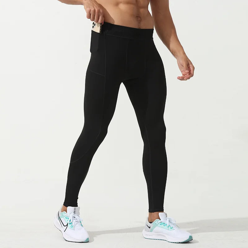 Collants de course à pied à compression pour hommes