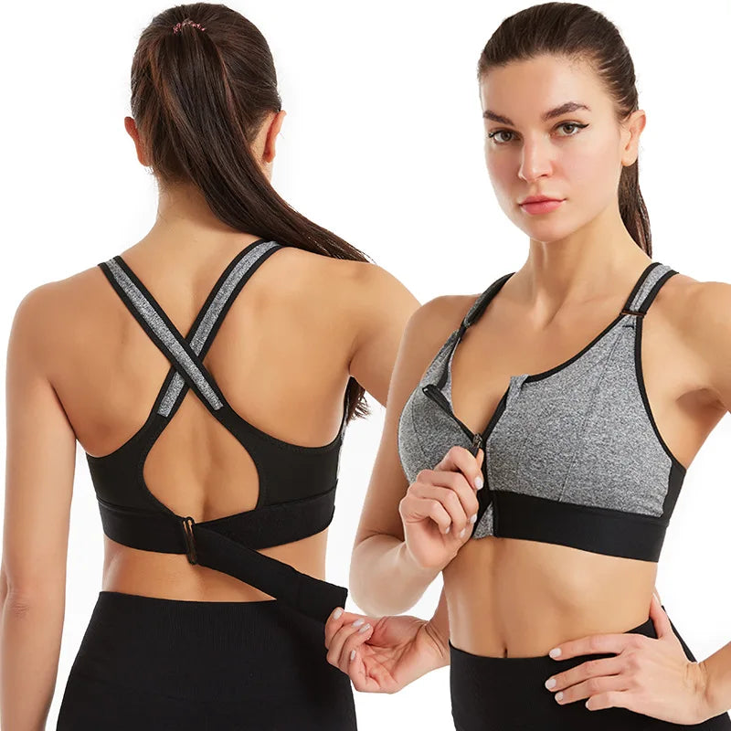 Front - Zip Plus Size Yoga Set for Women
