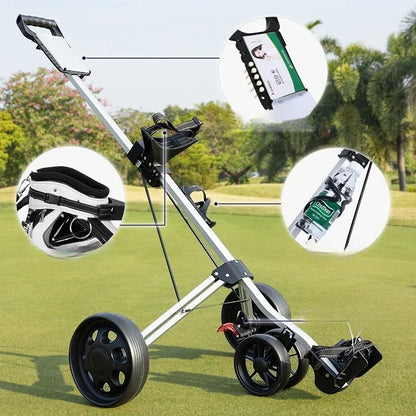 PGM Foldable 3/4 Wheel Golf Trolley Push Cart