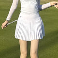 White pleated skirt