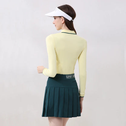 Chemise rabattable à manches longues pour femmes de golf d'automne