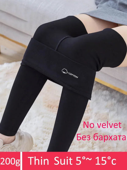 Leggings d'hiver en velours polaire thermique pour femmes