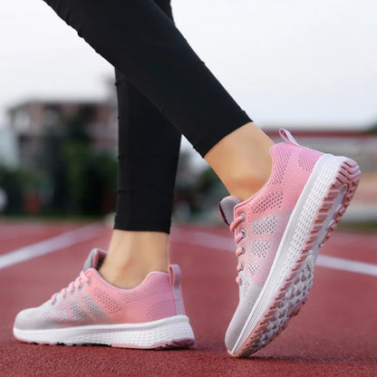 Baskets décontractées à lacets en maille respirante pour femmes