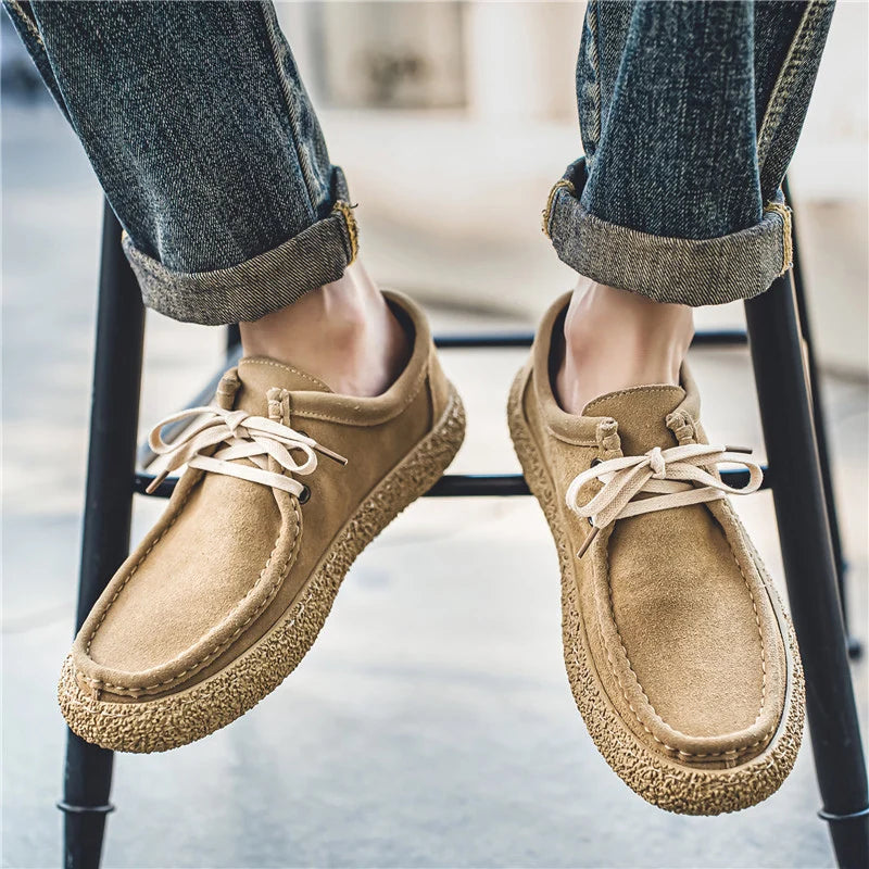 Mocassins à lacets rétro tendance pour hommes