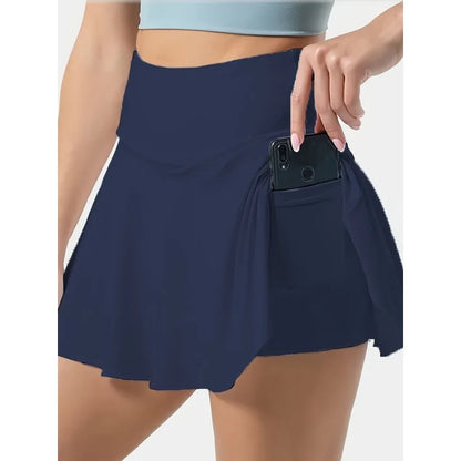 Tennis-Skort mit hoher Taille für Yoga, Golf, Fitness