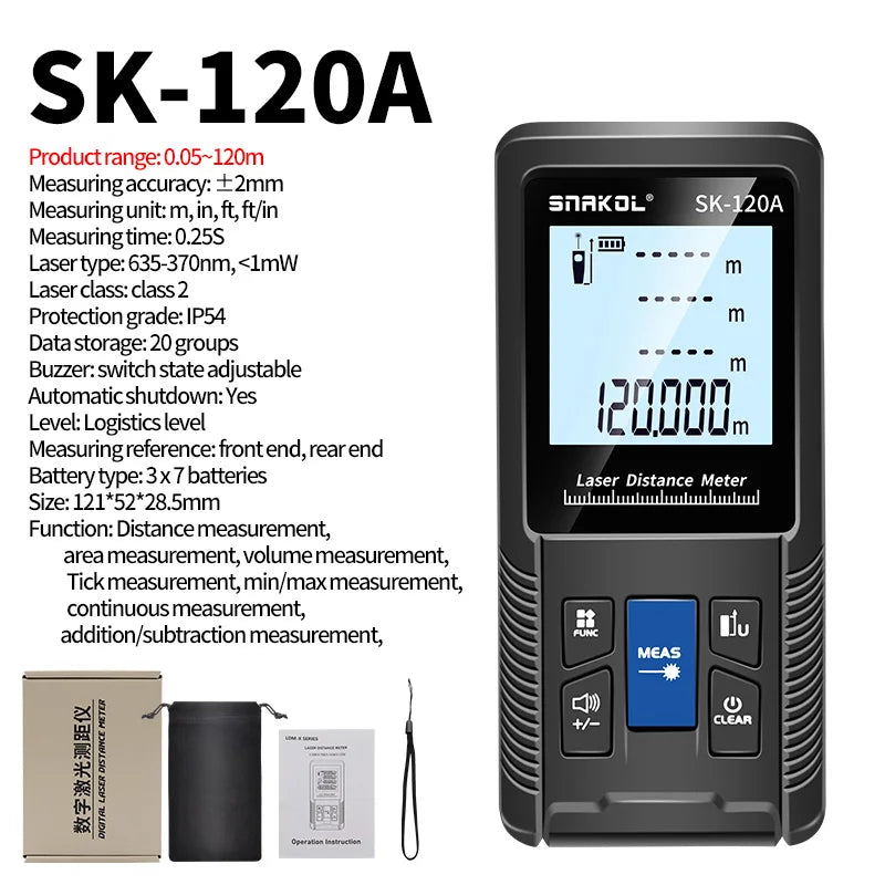 Snakol Laser Distance Meter- Versatile Ranges for Accurate Measurement