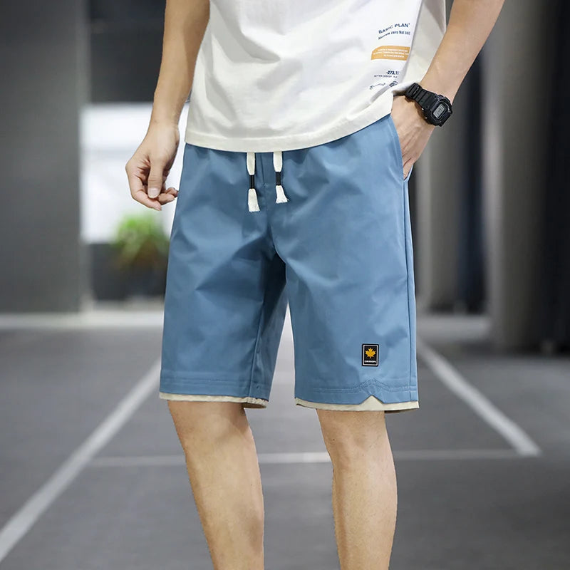 2023 Summer Men's Shorts Sports Five-Point Pants Loose Casual Beach Pants Solid Color Trend Outer Wear Large Size Shorts 8Xl