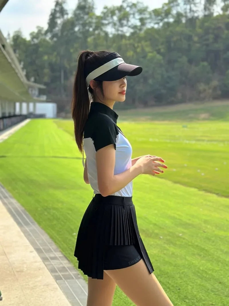 Golf Set - Zip Polo Shirt & Pleated Skirt