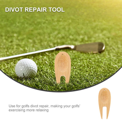 20-teiliges Golf-Divot-Reparaturwerkzeug aus Bambus – umweltfreundliches Set