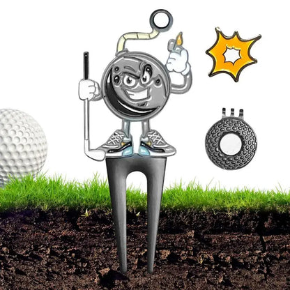 Kreatives Golf-Geschenkset - Divot-Werkzeug und magnetischer Ballmarker