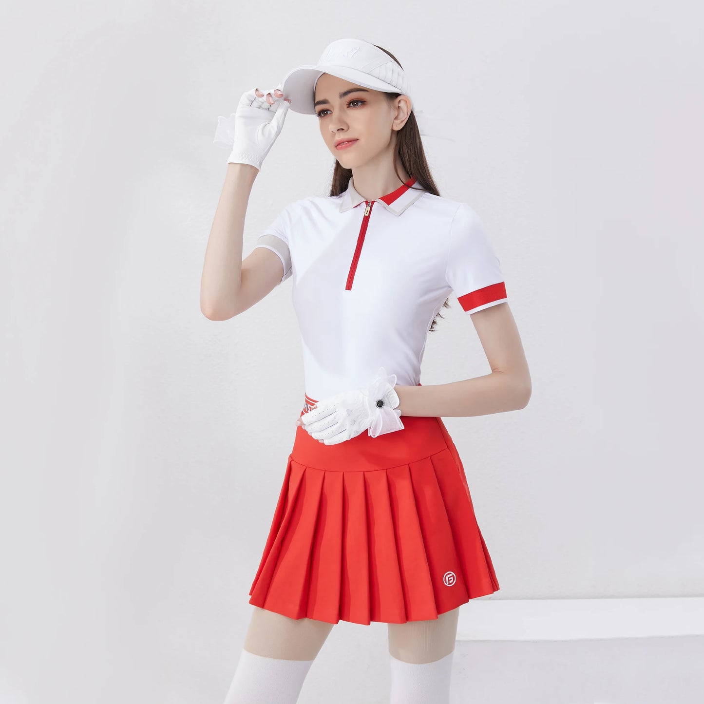 Golf New Ladies Golf Wear - Polo Shirt with Zipper