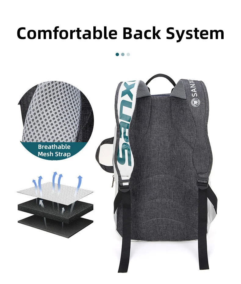 Faltbarer Tennis-Paddel-Rucksack, große Kapazität, Sporttaschen