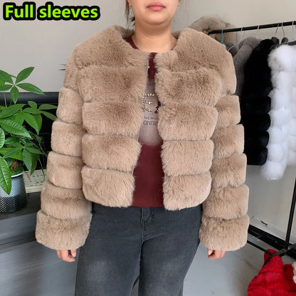 Luxurious Faux Fox Fur Fluffy Jacket