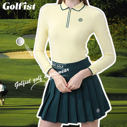 Herbst-Golf-Damen-Langarm-Umlegehemd