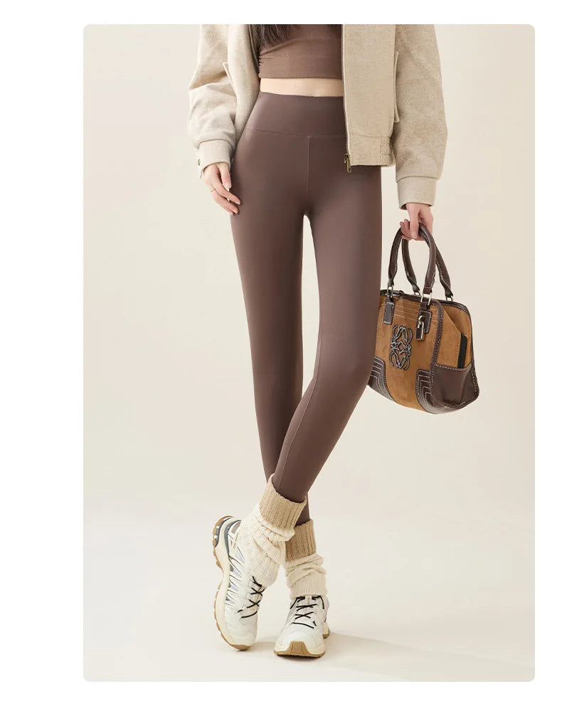 Leggings d'hiver en polaire de lapin et peau de requin