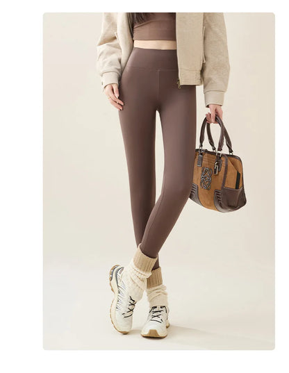 Leggings d'hiver en polaire de lapin et peau de requin