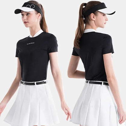 PGM – haut Slim de Golf d'été pour femmes, col en v