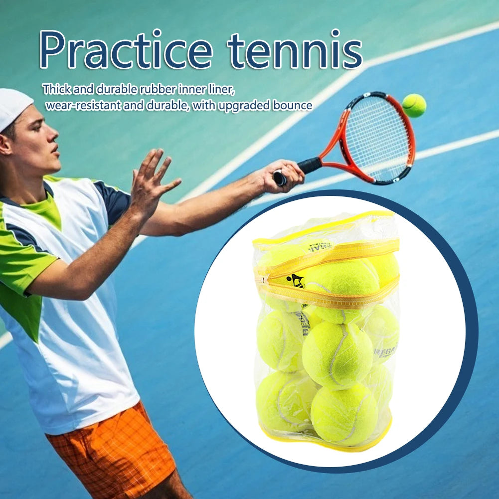 12er-Pack Tennis-Trainingsbälle mit dickem Gummidruck