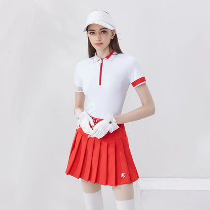 Golf New Ladies Golf Wear - Polo Shirt with Zipper