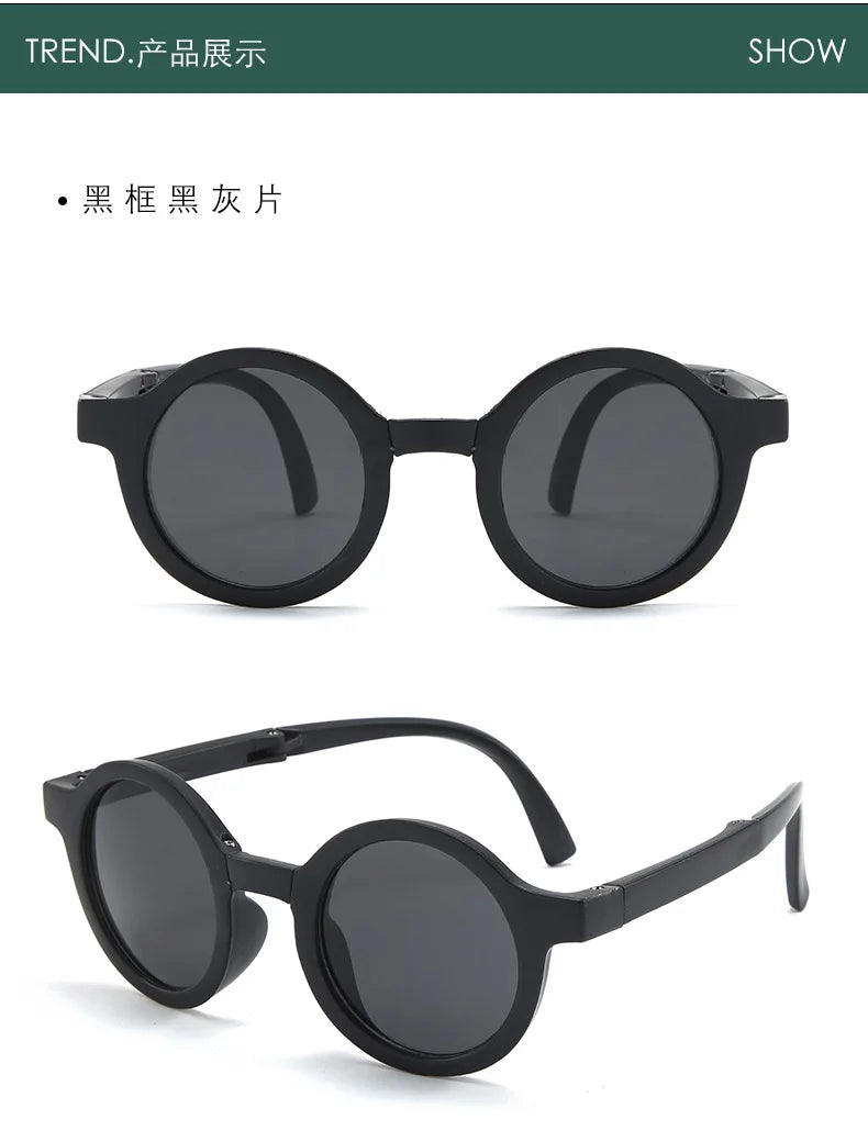 Foldable Round Kids Sunglasses for Children