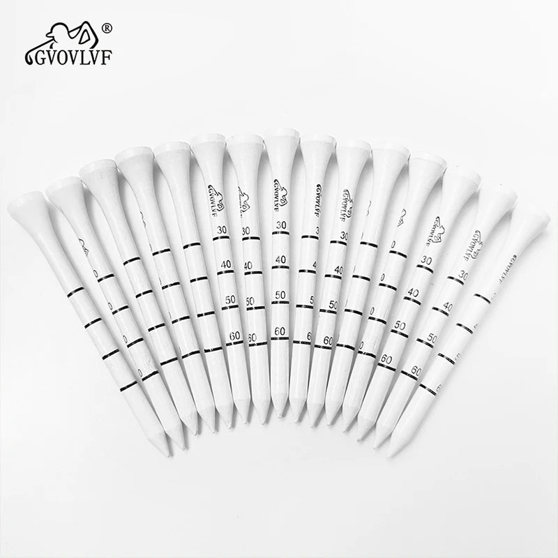 50 Pieces Bamboo Golf Degree Scale White Golf Tees