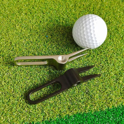 Zinc Alloy Switchblade Golf Divot Repair Tool with Ball Marker