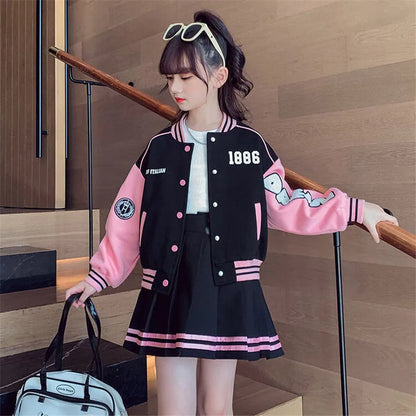 Junior Girls Baseball Suit 2 Pieces Student Set