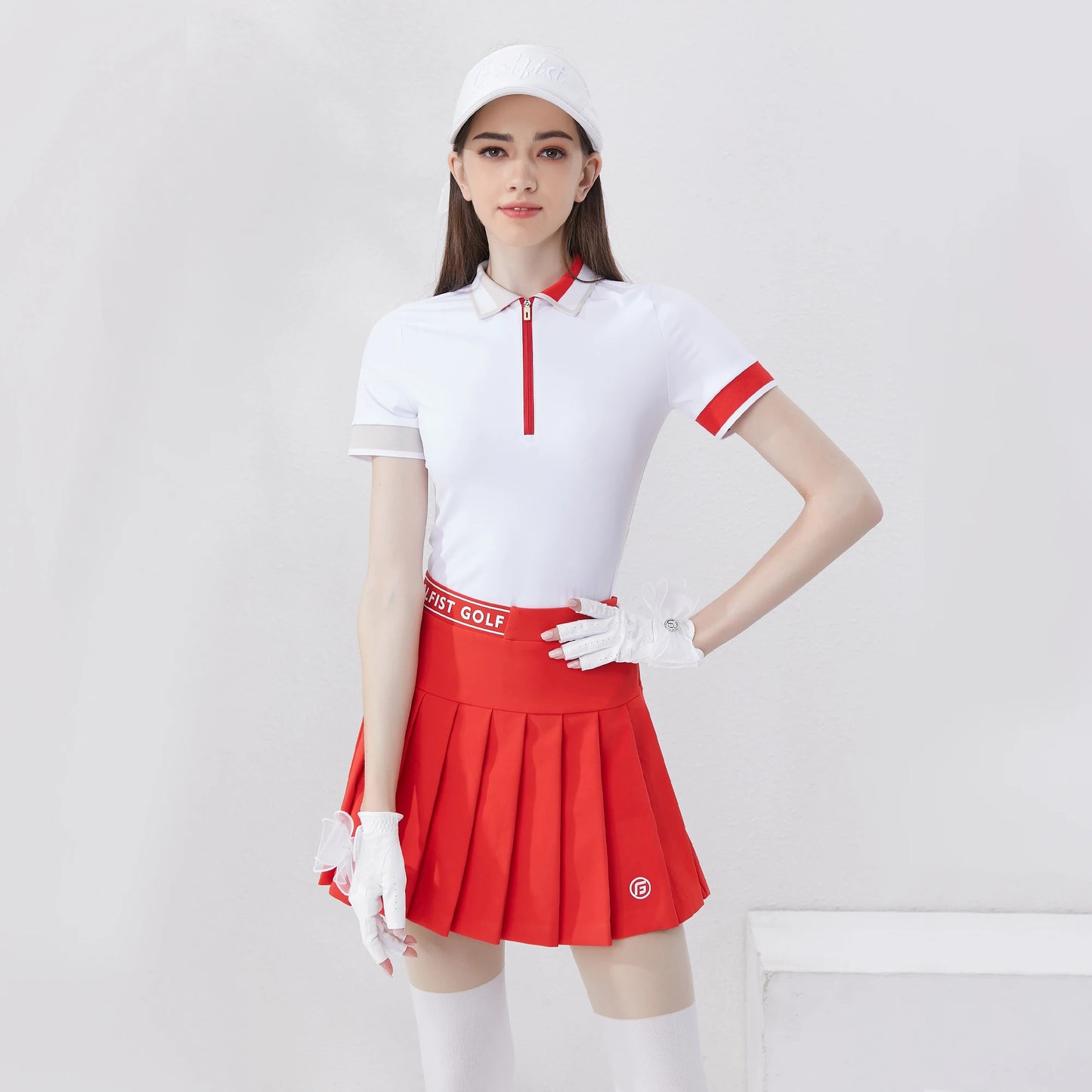 Golf New Ladies Golf Wear - Polo Shirt with Zipper