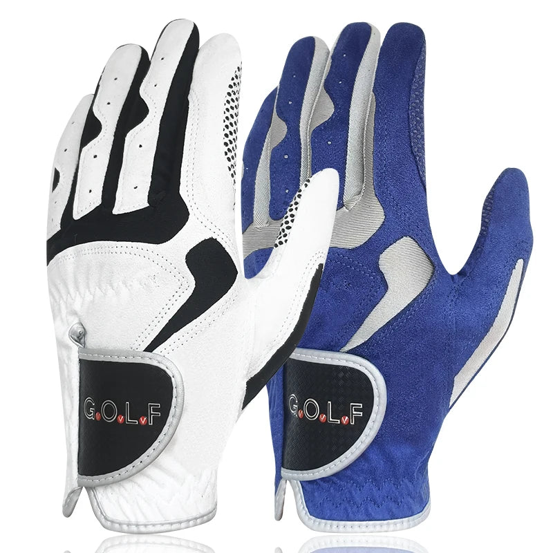 GVOVLVF Men's Golf Glove - Cool Grip System, Blue & White