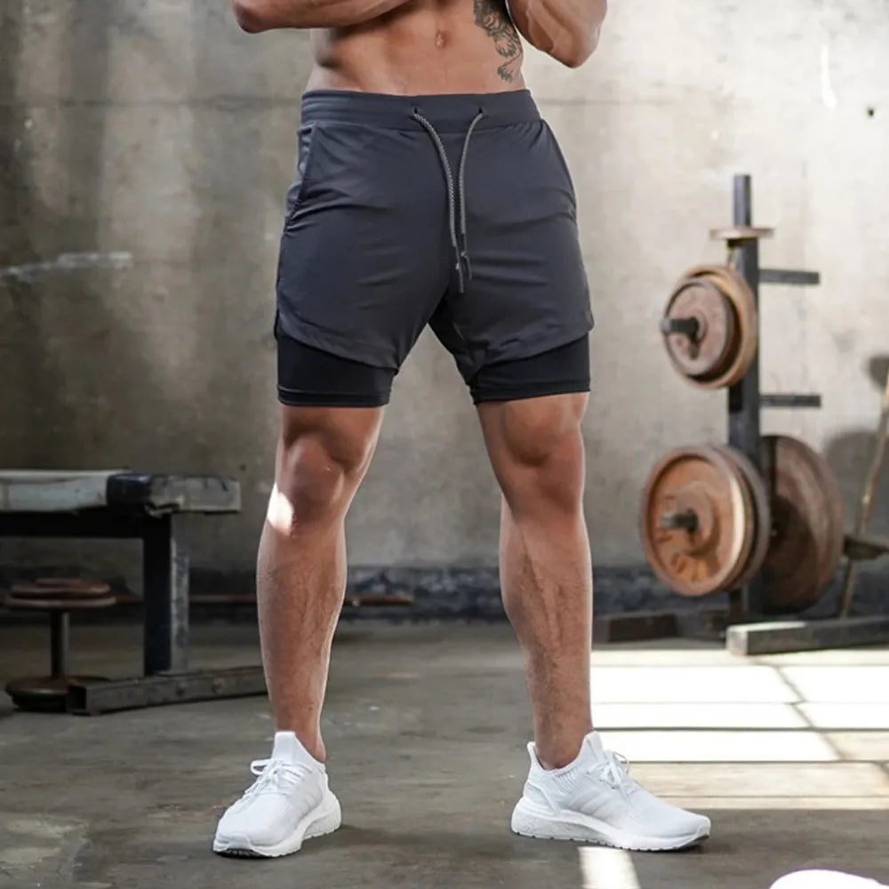 Double-Deck 2-in-1 Sport Shorts for Men