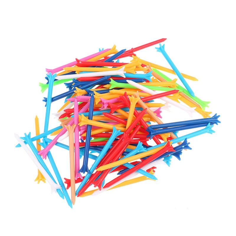 100Pcs Mixed Color Golf Tees - 5-Prong, Low Resistance