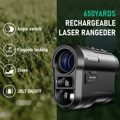 REVASRI Rechargeable Golf Rangefinder with Slope & Flag Lock