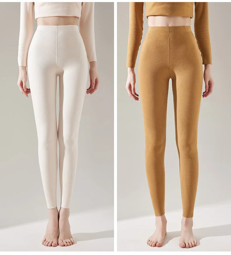 Leggings d'automne chauds rembourrés taille haute en velours