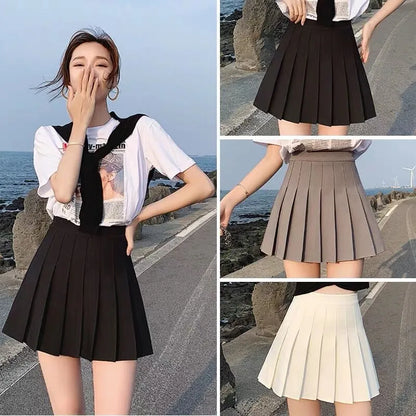 High-Waist Pleated Mini Tennis Skirt for Women