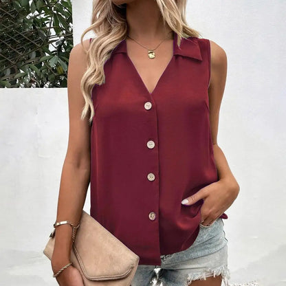 Women's Silk V-Neck Oversize Tank