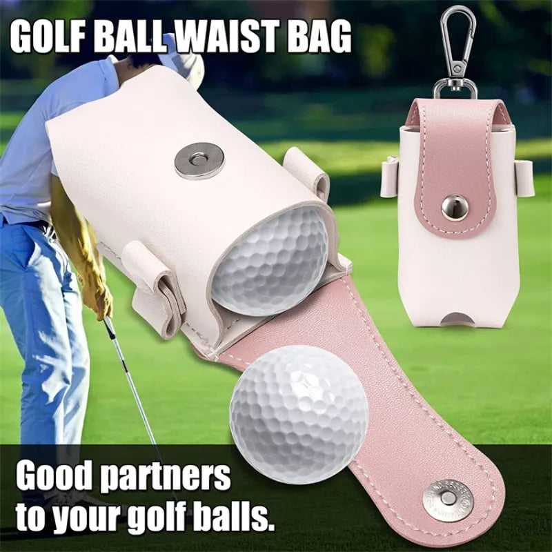 Mini PU Leather Golf Ball Bag with Tees