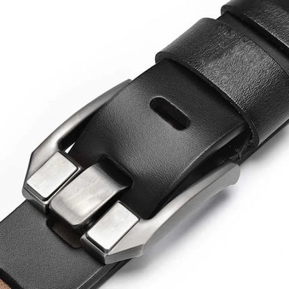 Genuine Leather Men's Belt - Metal Buckle