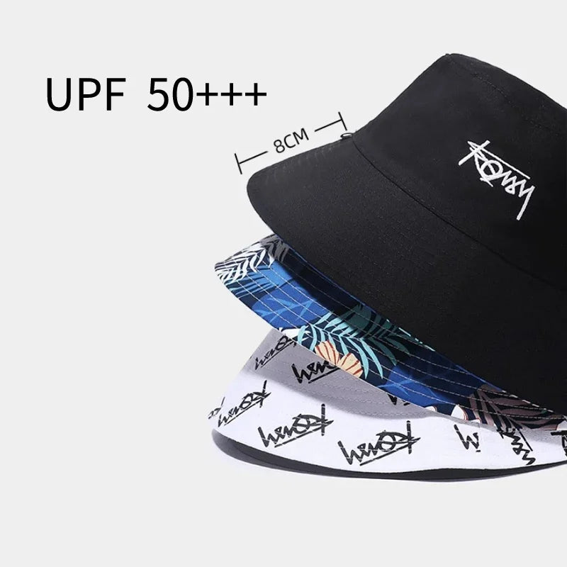 Reversible Big Head Bucket Hat for Summer