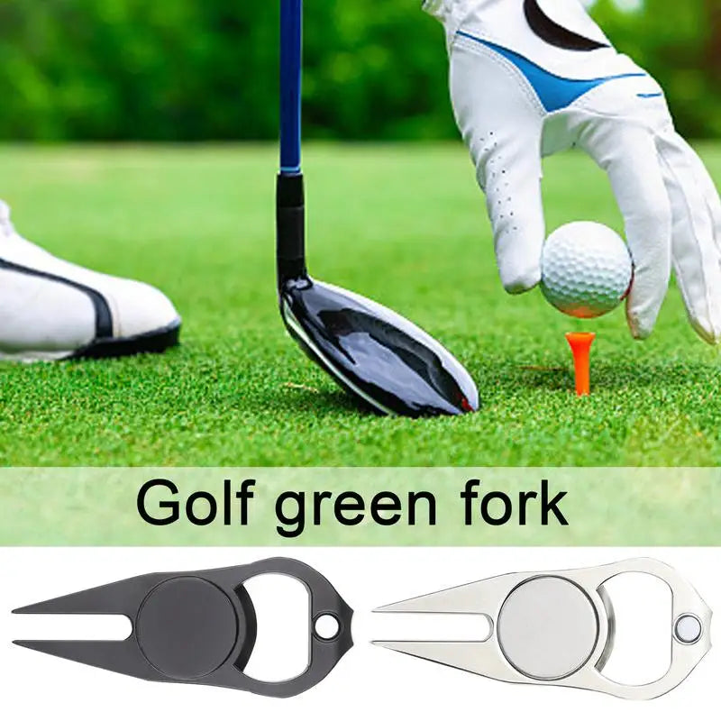 Multifunktionales, magnetisches Golf-Divot-Reparaturwerkzeug aus Zinklegierung