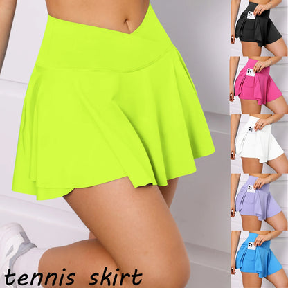 High Waist V-Neck Golf Skirt - Running, Tennis, Pockets