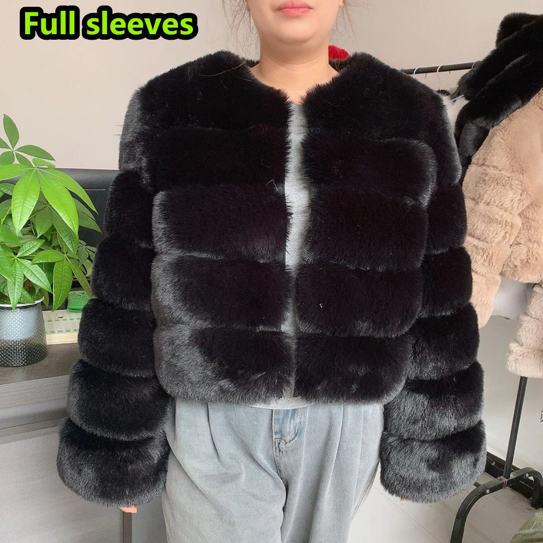 Luxurious Faux Fox Fur Fluffy Jacket