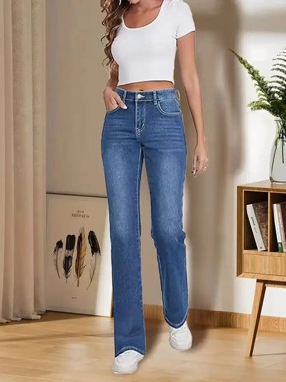 New Winter Stretch Plush Warm Straight Jeans for Women