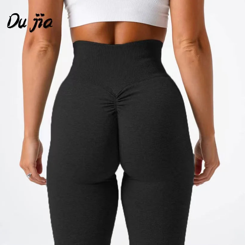 Nahtlose Yoga-Leggings mit gesprenkeltem Scrunch-Design für Damen