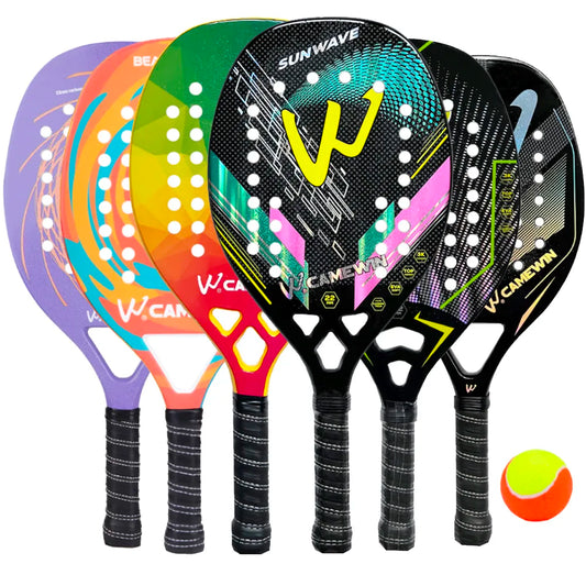 Hochwertiger Beach-Tennisschläger aus 3K-Carbon und Glasfaser mit Tasche und Ball