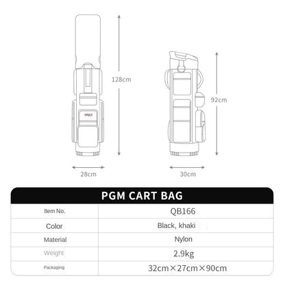 PGM QB166- Lightweight Standard Golf Bag with Fixed Club Holder