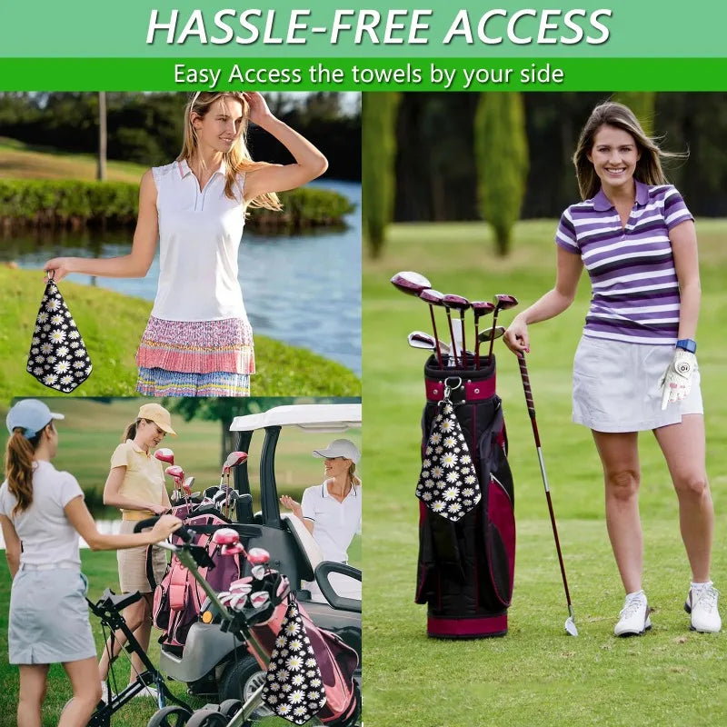 Quick Dry Golf Towel Set- 3 Pcs with Hooks