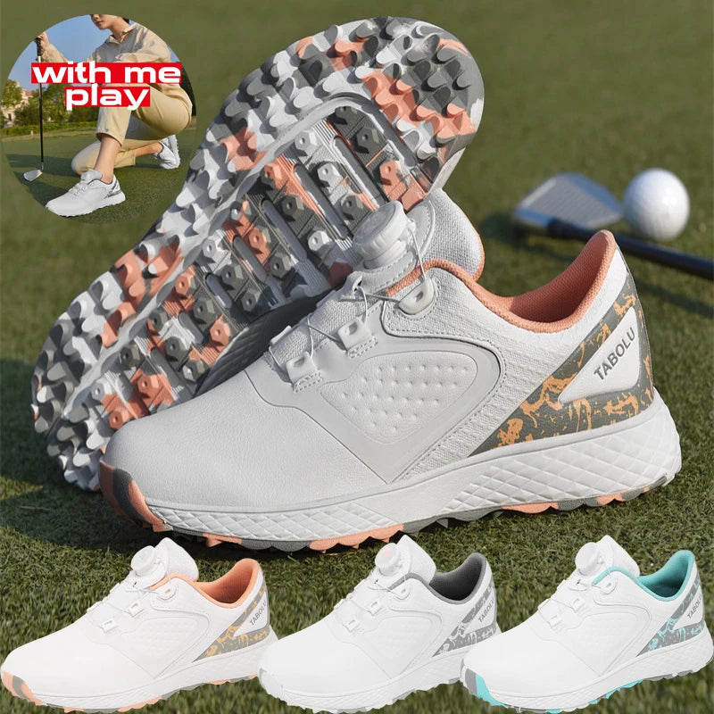 New Women's Golf Shoes with Rotating Buckle