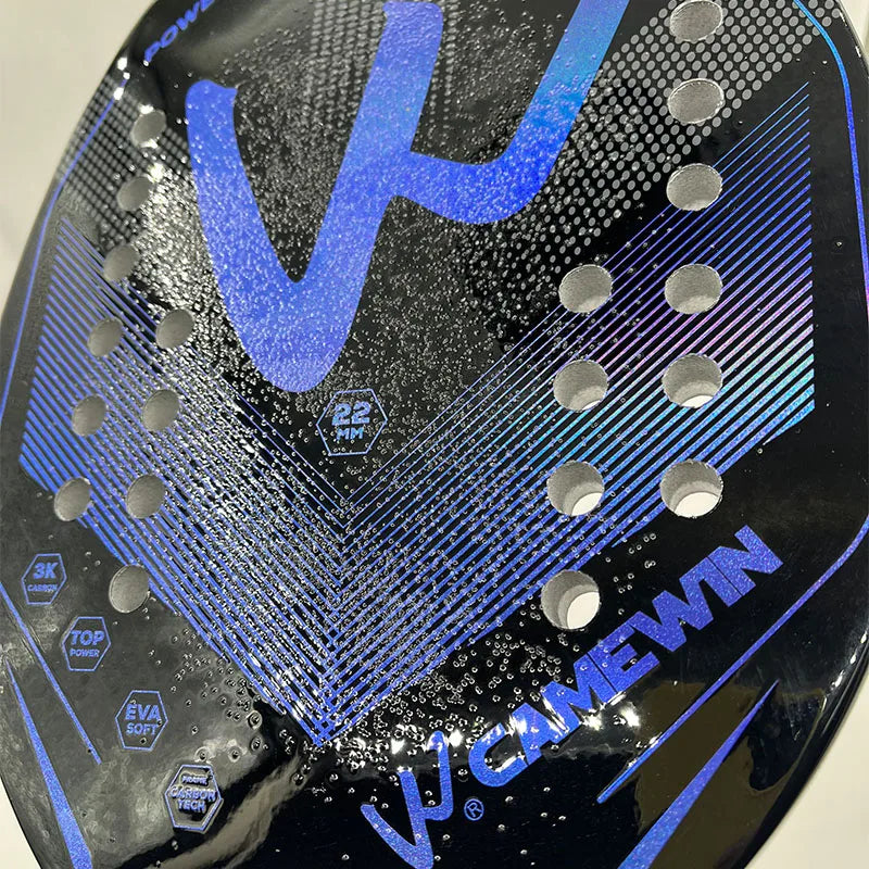 3K Holographic Beach Tennis Racket with Full Carbon Fiber Frame