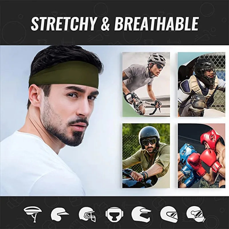 Absorbent Elastic Sports Headband for Men and Women